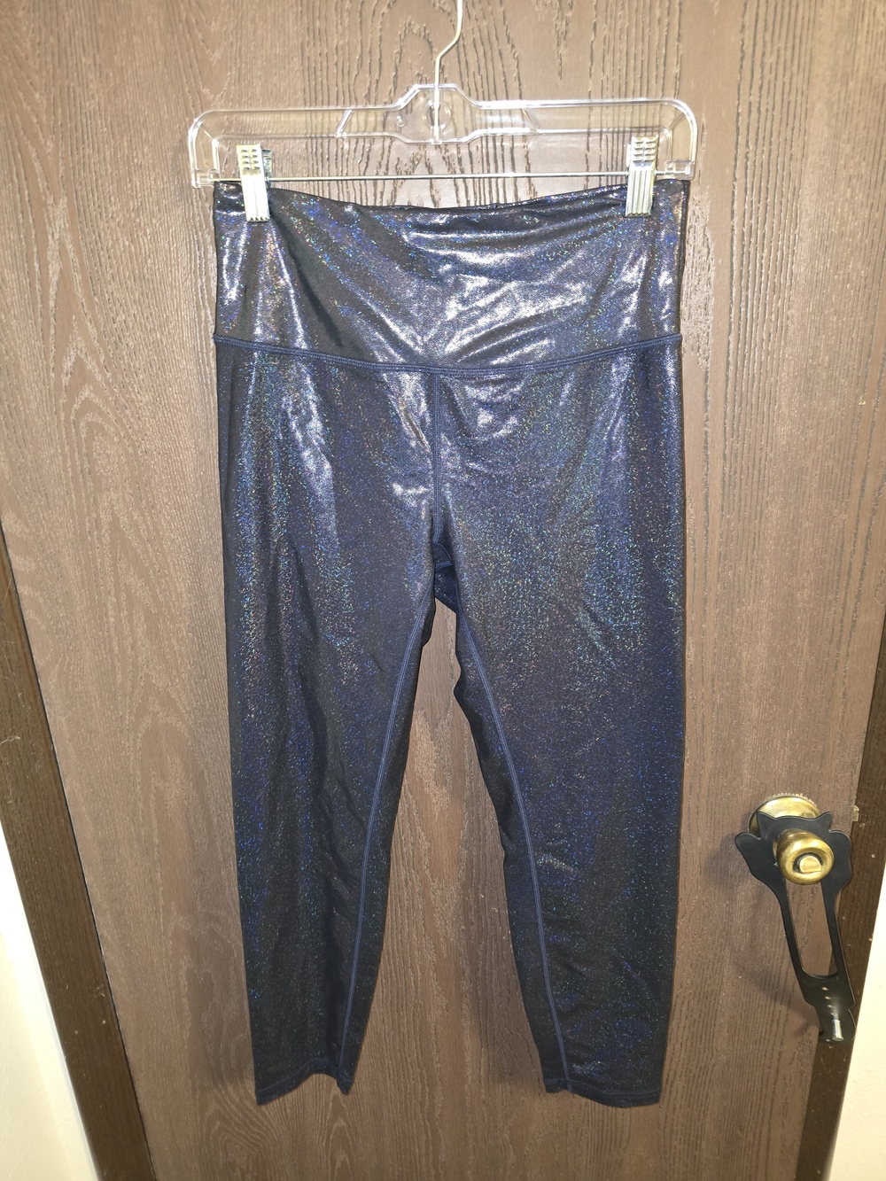 ZYIA Black Holographic Shimmer Activewear Leggings